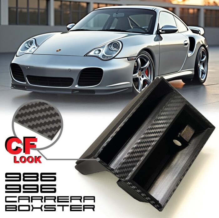 Porsche 986 996 Boxster 911 Carrera Ashtray Delete Cubby Phone Holder Storage Carbon Fiber Look