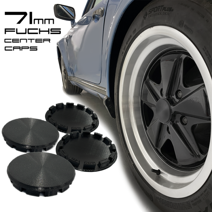 71mm Porsche Fuchs Wheels Compatible Blank Plastic Center Caps