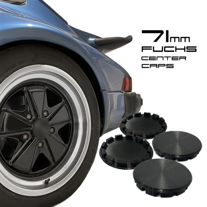 71mm Porsche Fuchs Wheels Compatible Blank Plastic Center Caps