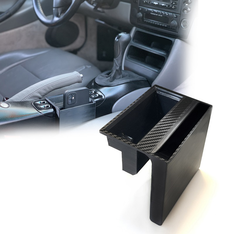 Porsche 986 996 Boxster 911 Carrera Ashtray Delete Cubby Phone Holder Storage Carbon Fiber Look